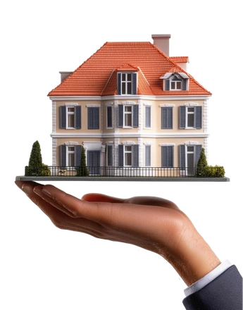 custom home model on hand real estate construction concept Super Hero Build Los Angeles builders